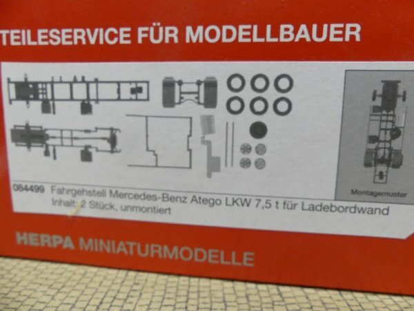1/87 Herpa Teileservice Fahrgestell Mb Atego Lkw 7,5 T FüR Ladebordwand 084499-image