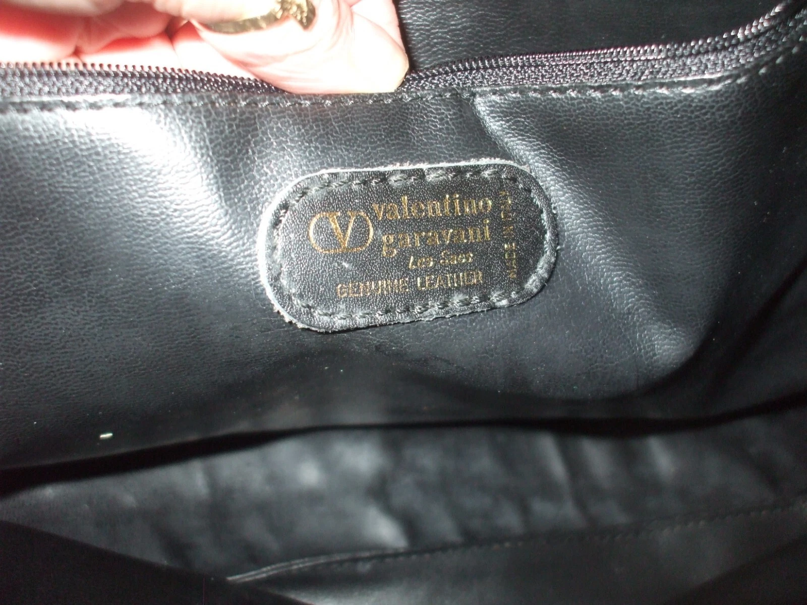 Autentica borsa tote Valentino Garavani in pelle nera borsa da lavoro viaggio