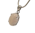 3.60 Ct. Ethiopia Natural White Oval Play-of-Color Opal Silver Pendant 14x10.5mm — photo 9