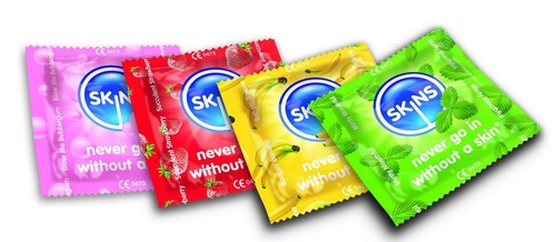 100 Skins Condoms Wholesale Bulk Pack, Ultra Thin, Extra Large, Dots & Ribs, - Picture 8 of 15
