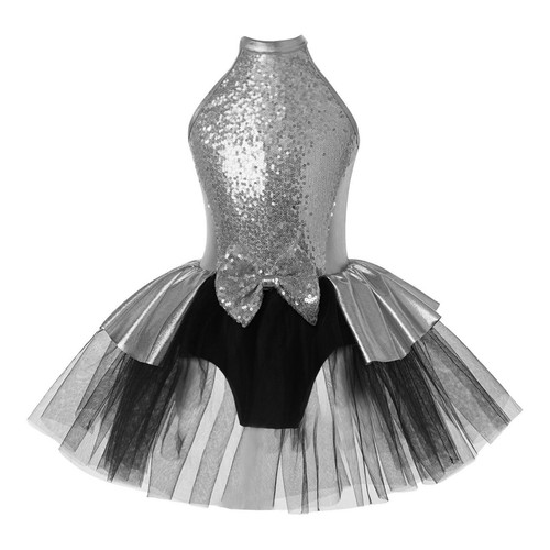 Kids Girls Sequins Ballet Tutu Dance Dress Gymnastics Leotard with Mesh Skirt AU - Picture 17 of 24