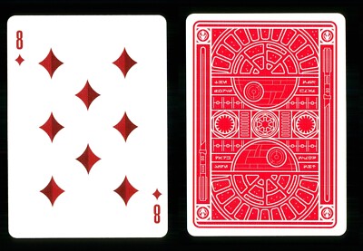 Spielkarte Star Wars dunkle Seite rot - 8 von Diamanten ZT 24