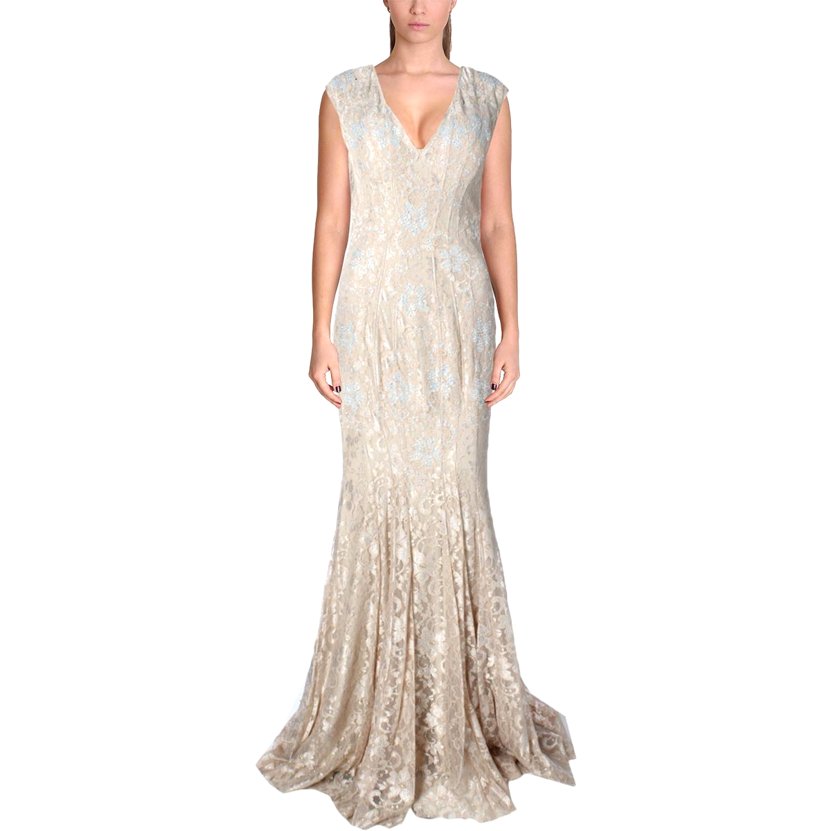 dress with long chiffon sleeves Long Mother-of-the-Bride Dress with Long Sleeves Rose / 20