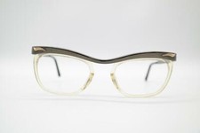 Vintage Manhattan Gold Transparent Oval Glasses Frame NOS