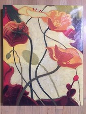 Pumpkin Poppies by Shirley Novak Painting Print on Wrapped Canvas 28 x 22 Art