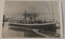 Steamship Steamer AMANDA real photo postcard RPPC