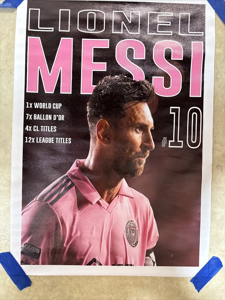 Lionel Messi - Futebol Miami ✅ Cartaz arte de parede em tela ✅ 12 X 18 ✅ Novo - Imagem 4 de 4