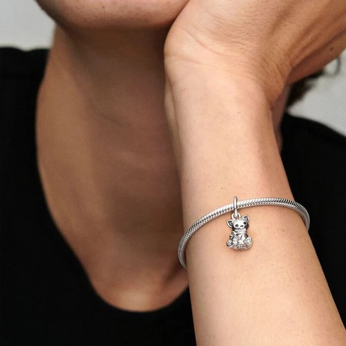 New 100% Genuine Authentic Pandora Kitty-Cat Sweet Cat Dangle Charm 798011EN16 - Picture 7 of 9