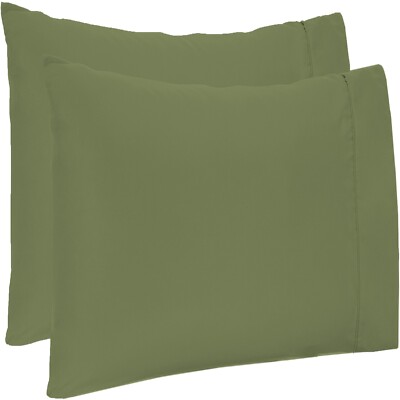 4 PCs Pillow Case Set 800 TC Egyptian Cotton Moss Solid Queen Size
