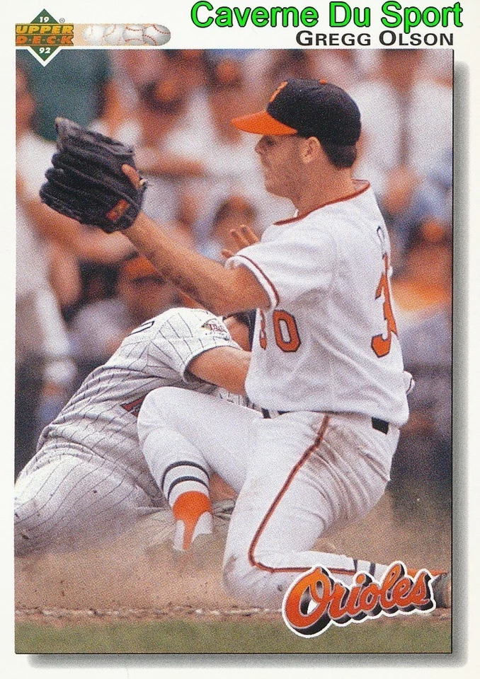 227 GREGG OLSON BALTIMORE ORIOLES BASEBALL CARD UPPER DECK 1992 - Photo 1/1