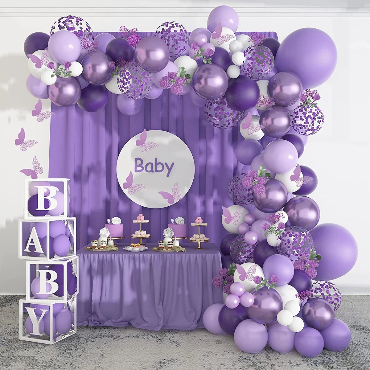 Baby shower decoration ideas for best sale girl purple