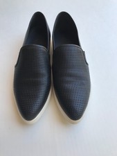 Vince Blair Perforated Leather Slip on Sneaker Shoes Black Size 7 fit 7.5
