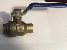 New Everbilt 1/2" Brass Sweat x Sweat Ball & Waste Valve W/ Drain