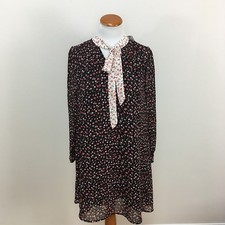 Anthropologie Tylho Isla Chiffon Black Floral Dress Women’s Sz Small NWT