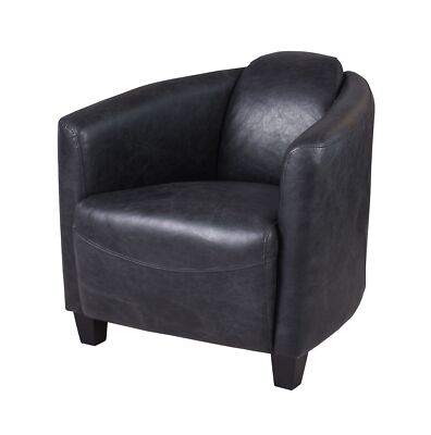 Vintage Poltrona Vera Pelle Retrò con Braccioli Art Deco Mobile