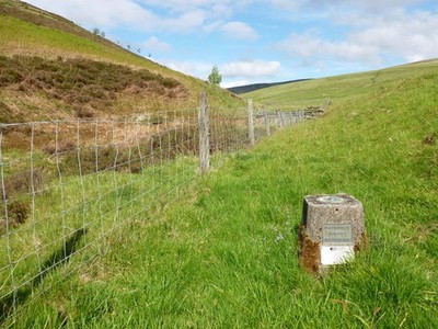 Photo A3 Ordnance Survey benchmark, Glentress Williamslee A fundamental  c2015