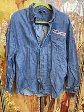Port And Company Button Down Collared Denim Shirt Long Sleeve Men's Xl