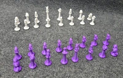 Pokémon Chess Set White & Purple Pikachu Squirtle Charmander 3D Printed Pokemon