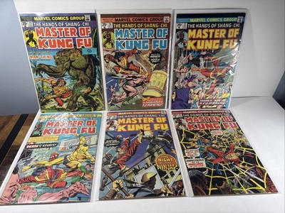 Marvel Comics Master Of Kung Fu 1974 Comic Book Lot Of 6 Vintage Bronze