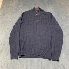 Arrow Sweater Mens L Gray Mock Neck Cable-Knit Streetwear Travel Outdoor Winter