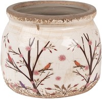 Clayre & Eef 6CE1642S Blumentopf FüR Innen Beige Braun Ø 12X10 Cm