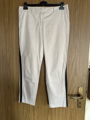selection by s oliver Damen Hose Gr. 40/42 hellbeige-schwarz abgesetzt