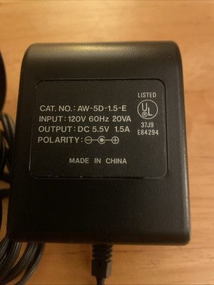 A/C Power Supply Plug In Class 2 AW-5D-1.5-E Input 120V Output 5.5 V 1.5A