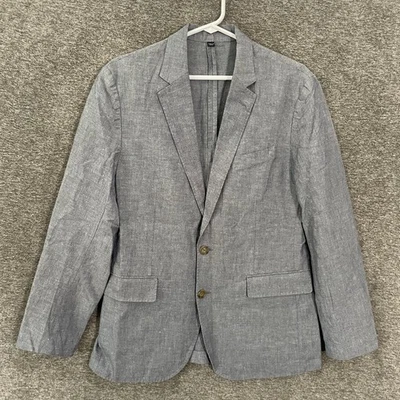 J.Crew Ludlow Blazer Mens 38S Blue Cotton Linen Baird McNutt Sport Coat Jacket - Image 1 of 4