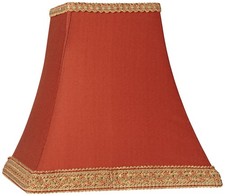 Lamp Shade Rust Small Square Sided 5" Top x 10" Bottom x 9" Height Spider 