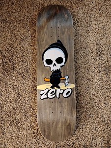 Planche De Skate Zero 8.5" Logo Crâne, Noir Et Blanc (neuf, Bundle Personnalisé)