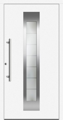 Aluminium-Kunststoff Haustür ''FIONA'' 71 mm RC2 flügelüberdeckend Satinato Griff