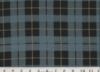 1 Yard Flannel Fabric Wilderness Blue Plaid 44" Wide Quilt Shop Quality E