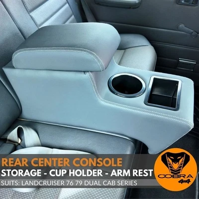 Rear Center Console Suits Landcruiser 76 79 Series Grey Cup Holder USB Arm Rest - image 1 of 4