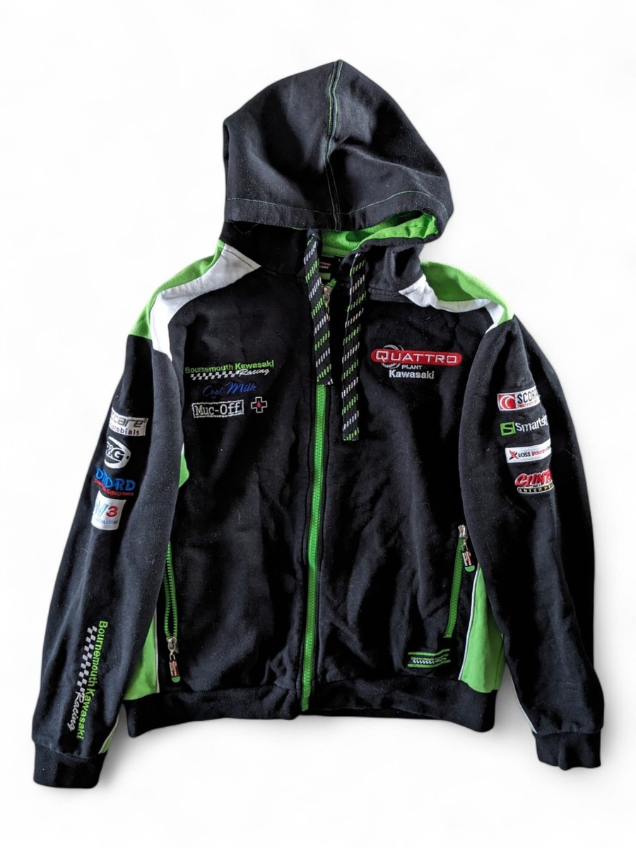 Kawasaki Quattro Plant Racing Hoodie Jacket Large UK