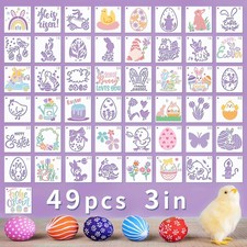 Easter Stencils for Painting, 49 Pcs 3 Inch Cards Tags 3 inches,