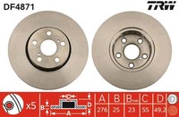 2X TRW Bremsscheibe DF4871 FüR Toyota Avensis Liftback VVT ZZT220_ ZZT220R