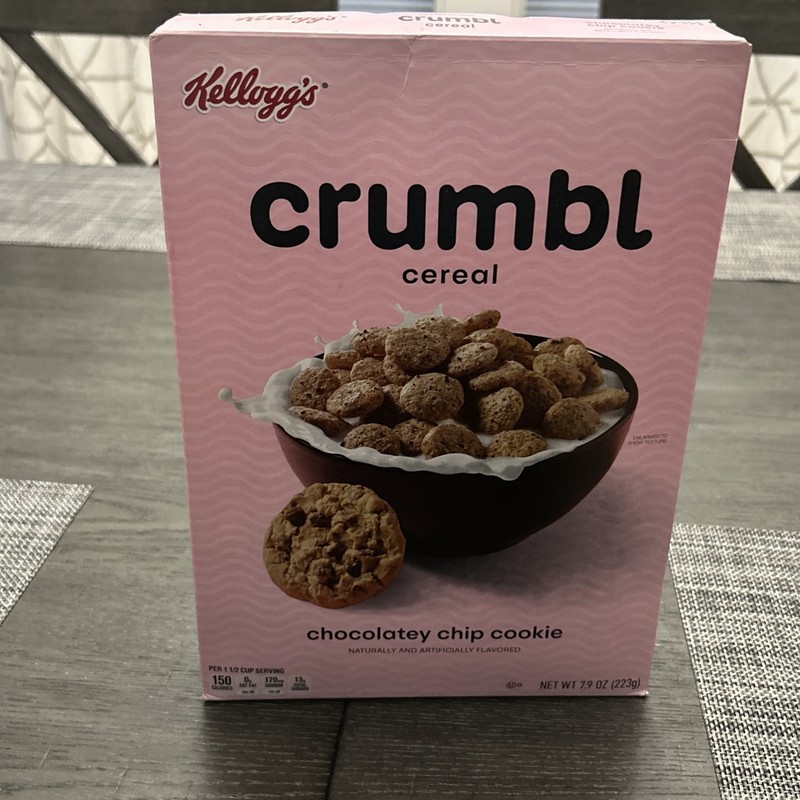 Kelloggs Crumbl Chocolatey Chip Cookie Cereal 20.9 oz - Exp 7/25 UNOPENED Box