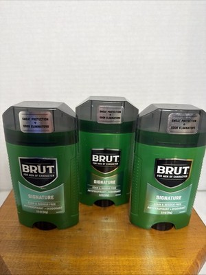 Lot of 3 Brut Signature Antiperspirant/Deodorant Solid Stick 2.0oz. Exp 09/10/27