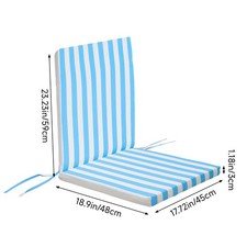 High Back Garden Chair Seat Pad with Ties Outdoor Patio Seat Cushion Bench Pads