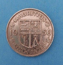 MAURITIUS 1 RUPEE 1950 ⭐ MAURITIUS ONE RUPEE 1950