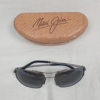 **RARE** Maui Jim ''WHALER'' 312-02 Gunmetal FLEXON WRAP Frames Grey Lenses!