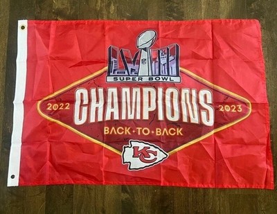 Kansas City Chiefs Back To Back 22 & 23 SuperBowl Champions Team Flag New