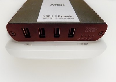 ATEN 4 Port USB 2.0 Extender Cat 5 UEH4002AR w Power Adapter Tested Works