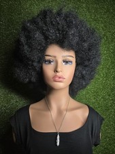 70's Afro Curly Wigs Women Glueless Wear Cosplay Soft Black Afro Wigs 114