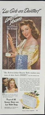 Magazine Ad* - 1946 - LUX Soap - Loretta Young
