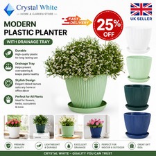 Plant Pots Indoor Outdoor Plastic Flowerpot Small Medium Large RYFO 4 Colours