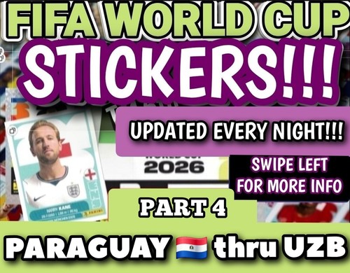 🔥UPDATED NIGHTLY!!!💯2026 FIFA World Cup Panini Stickers #4🔥BUY 2 GET 1 FREE