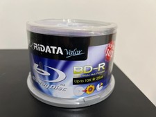 50 RIDATA Valor BluRay Up to 10X Blank BD-R 25GB White Inkjet Printable Disc NEW