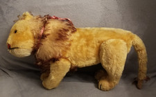 VTG Steiff "Papa Lion" Large Poseable Mohair Lion Stitched Nose Glass Eyes 50's