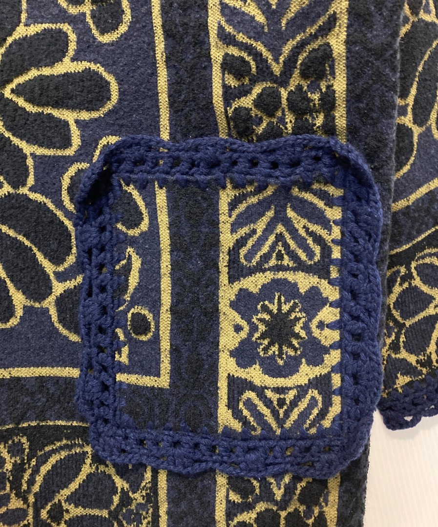 Ameri RUG PATTERN KNIT JACKET 124207000000 Navy 3… - image 5